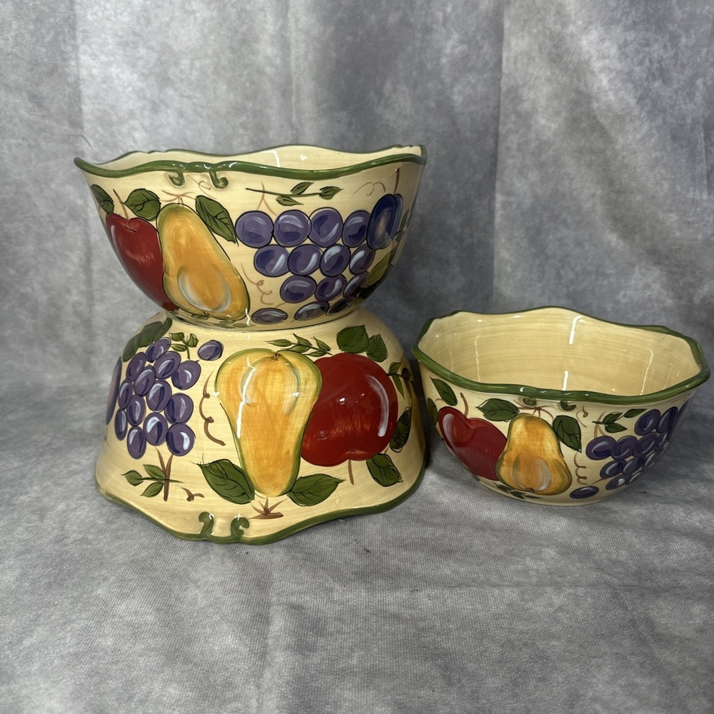 BEST DEAL! Home Trends "Granada" Fruit‎ Themed Nesting Mixing Bowls Set Of Three